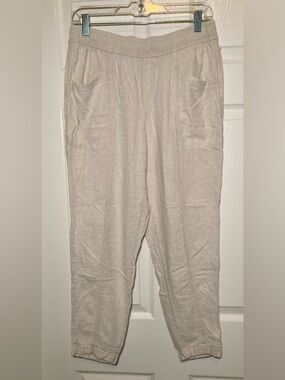 Old Navy 🟣 Size Medium High Raise Straight Taper Linen Blend Pants